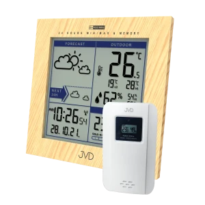 JVD RB9233.1 - 10,5x10,5cm - Jasny brąz - Stacja pogody 