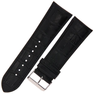 TEKLA K10 - 28mm - Krokodyl - CZARNY - Skórzany pasek do zegarka