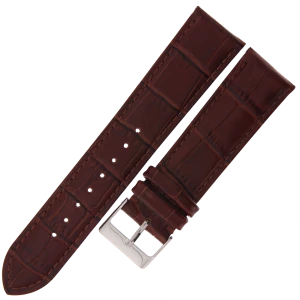 TEKLA K20 - 22mm - Krokodyl - BRĄZOWY - Skórzany pasek do zegarka