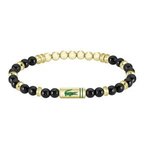 LACOSTE 2040593 - MATCHPOINT - Męska - Bransoletka stalowa z ONYKSEM