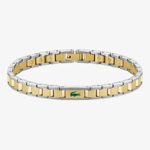 LACOSTE 2040586 - METROPOLE EDGE - Męska - Bransoletka stalowa [SILVER/GOLD]