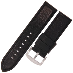 TEKLA P10 - 24mm - CZARNY - Skórzany pasek do zegarka