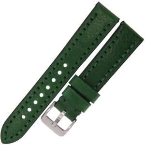 TEKLA PL80 - 20mm - Gruby - ZIELONY - Skórzany pasek do zegarka