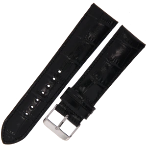 LAVVU Croco LSIUB22 - 22mm - CZARNY - Skórzany pasek do zegarka