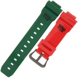 CASIO 10389070 - Pasek do zegarka - GLX-6900 / GLX-6900XA-9 - Czerwony/Zielony
