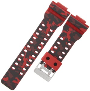 CASIO 10466328 - Pasek do zegarka - GA-100CM-4A / GD-120CM-4 - Moro Czerwone