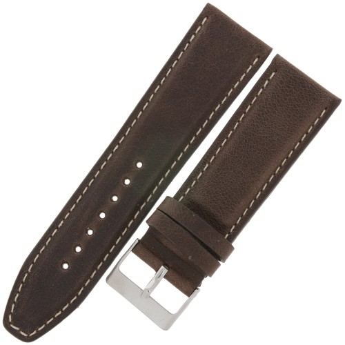 LAVVU Classic LSKUC24 - 24mm - CIEMNY BRĄZ - Skórzany pasek do zegarka
