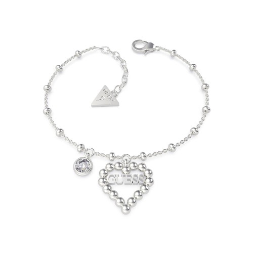 GUESS UBB70089-S - Heart Romance - Damska - Bransoletka ze stali nierdzewnej - Srebrna